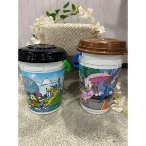 Disney Mickey & Friends Plastic Bucket cups With Lids